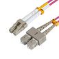 MicroConnect Optical Fibre Cable, LC-SC, Multimode, Duplex, OM4 (Erica Violet), 3m
