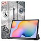 CoreParts Samsung Galaxy Tab S6 Lite 2020-2022 Tri-fold caster hard <br>shell cover with auto wake function - Eiffel Tower Style