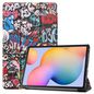 CoreParts Samsung Galaxy Tab S6 Lite 2020-2022 Tri-fold caster hard <br>shell cover with auto wake function - Graffiti Style