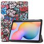 CoreParts Samsung Galaxy Tab S6 Lite 2020-2022 Tri-fold caster TPU cover built-in S pen holder with auto wake function - Graffiti Style