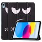 CoreParts For Apple iPad 10th Gen 10.9-inch (2022) Tri-fold Caster Hard Shell Cover with Auto Wake Function - Don't Touch Me Style