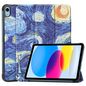 CoreParts For Apple iPad 10th Gen 10.9-inch (2022) Tri-fold Caster Hard Shell Cover with Auto Wake Function - Starry Sky Style