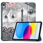 CoreParts For Apple iPad 10th Gen 10.9-inch (2022) Tri-fold Caster Hard Shell Cover with Auto Wake Function - Eiffiel Tower Style
