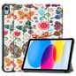 CoreParts For Apple iPad 10th Gen 10.9-inch (2022) Tri-fold Caster Hard Shell Cover with Auto Wake Function - Butterflies Style