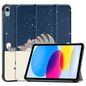 CoreParts For Apple iPad 10th Gen 10.9-inch (2022) Tri-fold Caster Hard Shell Cover with Auto Wake Function - Lazy Cat Style