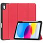 CoreParts For Apple iPad 10th Gen 10.9-inch (2022) Tri-fold Caster TPU Cover Built-in S Pen Holder with Auto Wake Function - Red