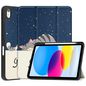 CoreParts For Apple iPad 10th Gen 10.9-inch (2022) Tri-fold Caster TPU Cover Built-in S Pen Holder with Auto Wake Function - Lazy Cat Style