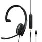 EPOS ADAPT 100 Series <br>headset <br>on-ear <br>wired <br>3.5 mm jack <br>USB-C black <br>Certified for Microsoft Teams <br>Optimised for UC