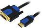 LogiLink CHB3103 video cable adapter 3 m HDMI DVI-D Black, Blue