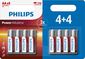 Philips Power Alkaline AA 4+4-blister PROMO