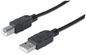 Manhattan Usb-A To Usb-B Cable, 1M, Male To Male, 480 Mbps (Usb 2.0), Equivalent To Usb2Hab1M, Hi-Speed Usb, Black, Lifetime Warranty, Polybag