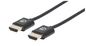 Manhattan Hdmi Cable With Ethernet (Ultra Thin), 4K@60Hz (Premium High Speed), 1M, Male To Male, Black, Ultra Hd 4K X 2K, Fully Shielded, Gold Plated Contacts, Lifetime Warranty, Polybag