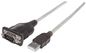 Manhattan Usb-A To Serial Converter Cable, 1.8M, Male To Male, Serial/Rs232/Com/Db9, Prolific Pl-2303Ra Chip, Black/Silver Cable, Three Years Warranty, Polybag