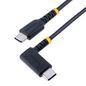 StarTech.com 3Ft (1M) Usb C Charging Cable Right Angle - 60W Pd 3A - Heavy Duty Fast Charge Usb-C Cable - Black Usb 2.0 Type-C - Rugged Aramid Fiber - Usb Charging Cord