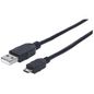 Manhattan Usb-A To Micro-Usb Cable, 3M, Male To Male, Black, 480 Mbps (Usb 2.0), Equivalent To Uusbhaub3M, Hi-Speed Usb, Lifetime Warranty, Polybag
