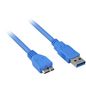 Sharkoon Micro Usb 3.0 Usb Cable 3 M Micro-Usb B Usb A Blue