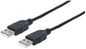Manhattan Usb-A To Usb-A Cable, 3M, Male To Male, Black, 480 Mbps (Usb 2.0), Hi-Speed Usb, Lifetime Warranty, Polybag