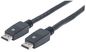 Manhattan Displayport 1.1 Cable, 4K@60Hz, 10M, Male To Male, With Latches, Fully Shielded, Black, Lifetime Warranty, Polybag