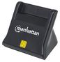Manhattan Usb-A Smart/Sim Card Reader, 480 Mbps (Usb 2.0), Desktop Standing, Friction Type Compatible, Hi-Speed Usb, Cable 86Cm, Black, Three Year Warranty, Blister