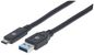 Manhattan Usb-C To Usb-A Cable, 3M, Male To Male, 5 Gbps (Usb 3.2 Gen1 Aka Usb 3.0), 3A (Fast Charging), Superspeed Usb, Black, Lifetime Warranty, Polybag