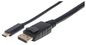 Manhattan Usb-C To Displayport Cable, 4K@60Hz, 1M, Male To Male, Black, Equivalent To Cdp2Dp1Mbd, Three Year Warranty, Polybag