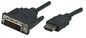 Manhattan Hdmi To Dvi-D 24+1 Cable, 1M, Male To Male, Black, Equivalent To Hddvimm1M, Dual Link, Compatible With Dvd-D, Lifetime Warranty, Polybag
