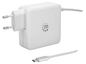 Manhattan Wall/Power Mobile Device Charger (Euro 2-Pin), Usb-C And Usb-A Ports, Usb-C Output: 60W / 3A, Usb-A Output: 2.4A, Usb-C 1M Cable Built In, White, Phone Charger, Three Year Warranty, Box