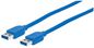 Manhattan Usb-A To Usb-A Cable, 1.8M, Male To Male, 5 Gbps (Usb 3.2 Gen1 Aka Usb 3.0), Equivalent To Usb3Saa6, Superspeed Usb, Blue, Lifetime Warranty, Polybag