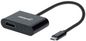 Manhattan Usb-C To Hdmi And Usb-C (Inc Power Delivery), 4K@60Hz, 19.5Cm, Black, Power Delivery To Usb-C Port (60W), Equivalent To Cdp2Hducp, Male To Females, Lifetime Warranty, Retail Box