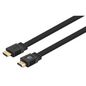 Manhattan Hdmi Cable With Ethernet (Flat), 4K@60Hz (Premium High Speed), 2M, Male To Male, Black, Ultra Hd 4K X 2K, Fully Shielded, Gold Plated Contacts, Lifetime Warranty, Polybag