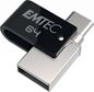 Emtec T260C Usb Flash Drive 64 Gb Usb Type-A / Usb Type-C 3.2 Gen 1 (3.1 Gen 1) Black, Stainless Steel