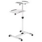 Manhattan Mobile Cart For Projectors And Laptops, Two Trays For Devices Up To 10Kg, Trays Tilt And Swivel, Height Adjustable, Grey/White, Lifetime Warranty