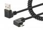 Manhattan Usb-A To Micro-Usb Cable, 1M, Male To Male, Black, 480 Mbps (Usb 2.0), Tangle Resistant Curly Design, Angled Connectors, Ideal For Charging Cabinets/Carts, Hi-Speed Usb, Lifetime Warranty, Polybag