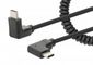 Manhattan Usb-C To Usb-C Cable, 1M, Male To Male, Black, 480 Mbps (Usb 2.0), Tangle Resistant Curly Design, Angled Connectors, Ideal For Charging Cabinets/Carts, Power Delivery Up To 60W, Hi-Speed Usb, Lifetime Warranty, Polybag