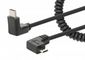 Manhattan Usb-C To Micro-Usb Cable, 1M, Male To Male, Black, 480 Mbps (Usb 2.0), Tangle Resistant Curly Design, Angled Connectors, Ideal For Charging Cabinets/Carts, Hi-Speed Usb, Lifetime Warranty, Polybag