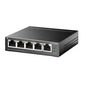 TP-Link 5-Port Gigabit Easy Smart Switch with 4-Port PoE+<br>PORT: 4× Gigabit PoE+ Ports, 1× Gigabit Non-PoE Ports<br>SPEC: 802.3af/at, 120 W PoE Power, Desktop Steel Case<br>FEATURE: PoE Auto Recovery, MTU/Port/Tag-based VLAN, QoS, IGMP Snooping, Web/Utility Management, Plug and Play