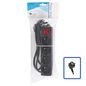 LOGON PROFESSIONAL 4-WAY POWER STRIP: BLACK - ON/OFF SWITCH - 1.5M CABLE