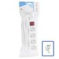 LOGON PROFESSIONAL 4-WAY POWER STRIP: WHITE - ON/OFF SWITCH - 1.5M CABLE