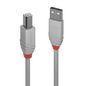 Lindy 5M Usb 2.0 Type A To B Cable, Anthra Line, Grey