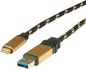 Roline Usb 0.5M Usb Cable Usb 3.2 Gen 2 (3.1 Gen 2) Usb A Usb C Black, Gold