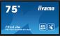 iiyama 75" iiWare11 , Android 13, 50-Points PureTouch IR+ with zero bonding, 3840x2160, UHD VA panel, Multi-Screen Display supported, Metal Housing, Fan-less, Speakers 2x 8W + 2x 18W front and up facing, Microphone Array 8x, HDMI 4x, HDMI-out, USB-C 2x up to 100W PD full function, Audio mini-jack and Optical Out (S/PDIF), USB and USB-C Touch Interface, 435cd/m², Landscape mode, Media Play USB Ports, Anti-Glare glass, Matt polished surface, Ultra smooth writing, LAN 2x (for Android/internet), RS232C,  Integrated iiWare (Note, WPS Office, ScreenSharePro, file- and web browser), Incl. WiFi/Bluetooth Module, VESA 800x400 (mount not included), Slot for optional PC (OPC)