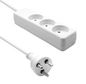 MicroConnect Danish Power Strip 3-way White, with 1m EDB cable