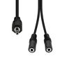 ProXtend Mini-Jack 3-Pin Splitter Cable M-F Black 20cm