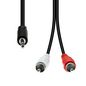 ProXtend Mini-Jack 3-Pin to 2 x RCA Cable M-M Black 1.5M