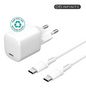 eSTUFF INFINITE Charger Kit PD 20W EU Plug Charger with 1,5m USB-C to USB-C Cable - White