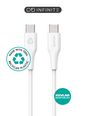 eSTUFF INFINITE Super Soft USB-C to USB-C Cable 0.5m White - 100% Recycled Plastic
