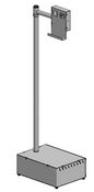 Ergonomic Solutions Floor stand 1700mm SP2 Pole with Box for electronic -BLACK-