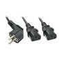 Lindy 2m Schuko to 2x C13 Mains Cable, lead free