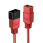 Lindy 3m C20 to C19 Mains Extension Cable, lead free, red
