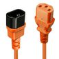 Lindy 0.5m C14 to C13 Mains Extension Cable, lead free, orange